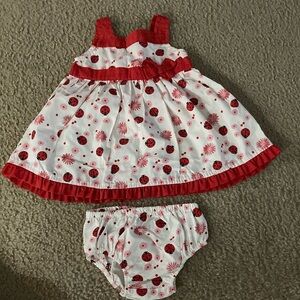 Adorable Red and White Ladybug Dress Set